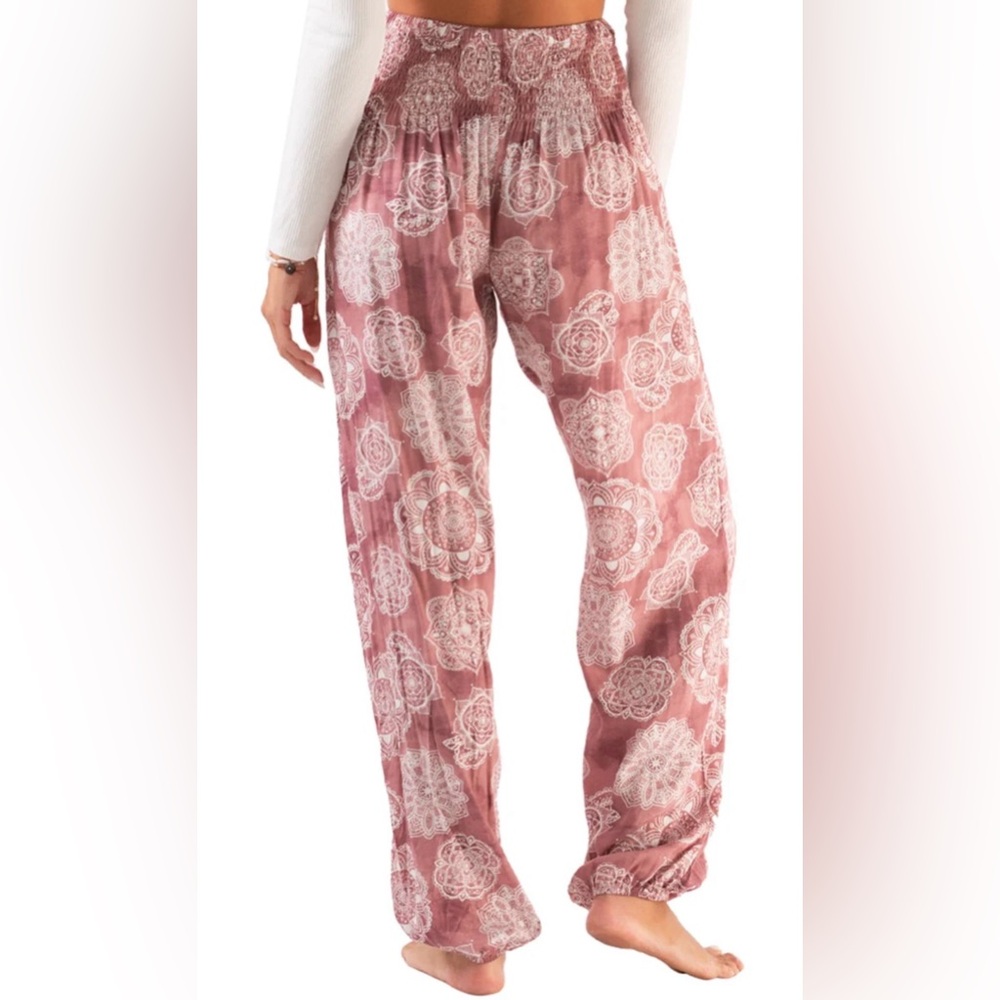 Lotus and Luna Pink/mauve Patterned Wide Leg Pants Petite Small